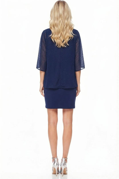 Three-quarter Sleeve Attached Jacket Dress