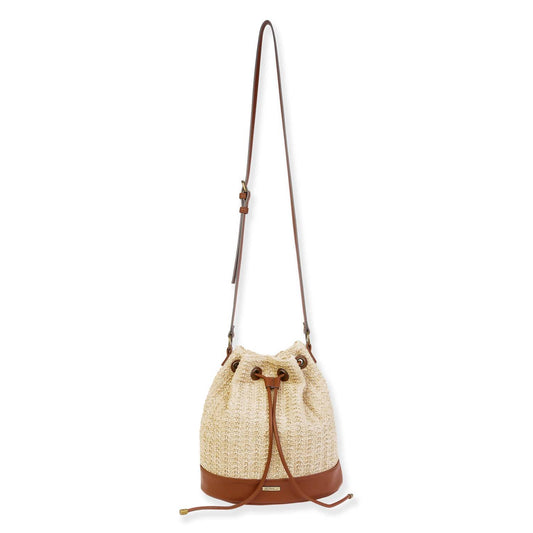 Women's Woven Crossbody Bucket Bag