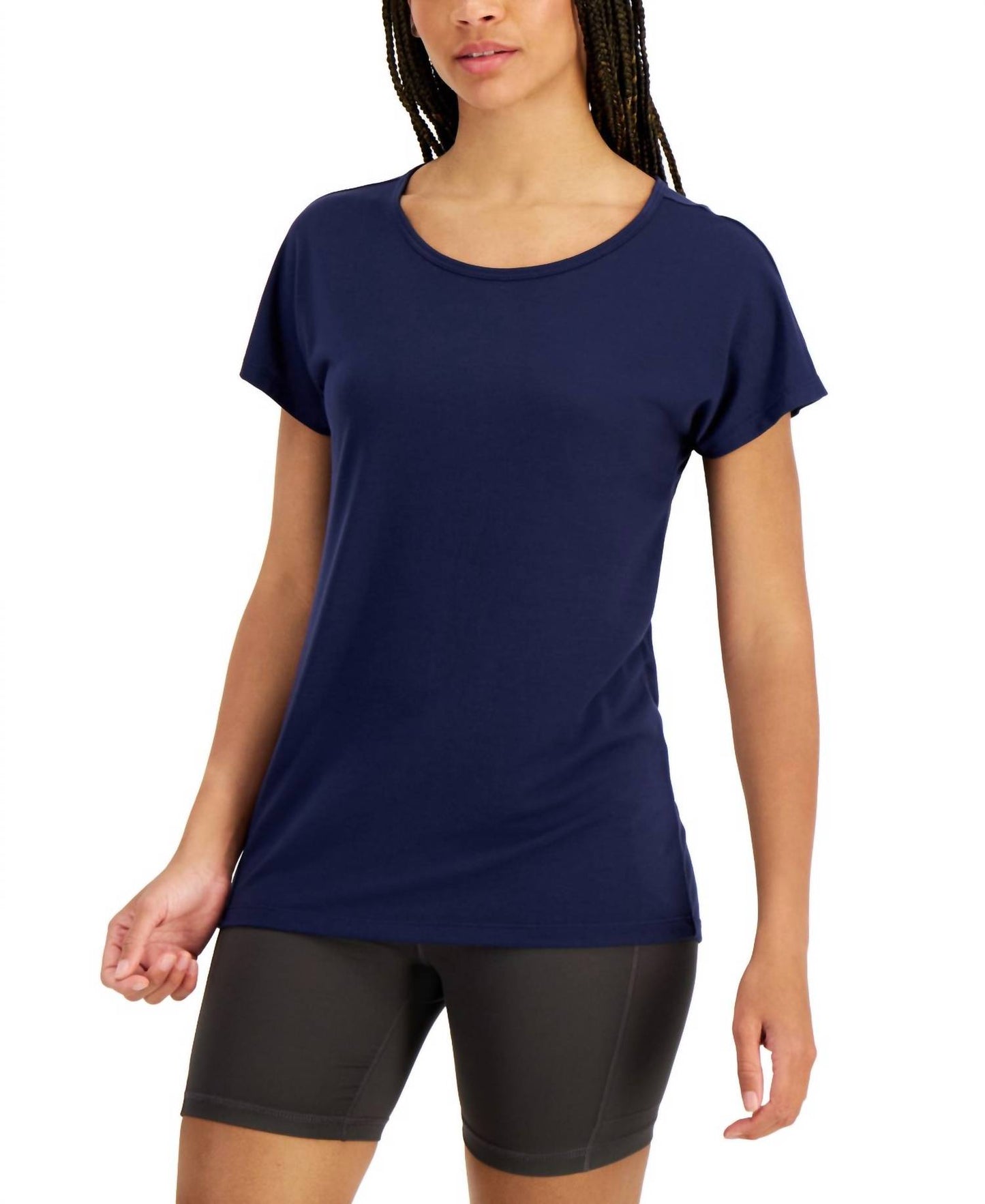 Ideology Womens Activewear Scoop-Neck T-Shirt