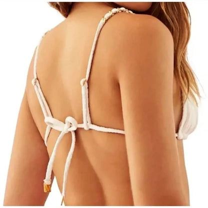Aquamanile - White Bikini Heather Top And Gatsby Full Cut Bottom - Rack Hunt