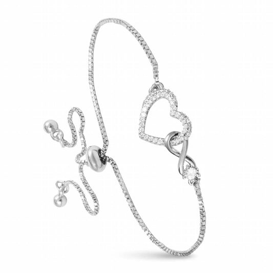 Women's Infinity Heart Pull-cord Bracelet