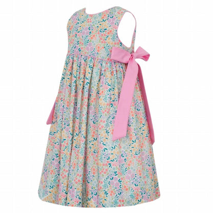 Girls English Garden Sleeveless Dress With Bows