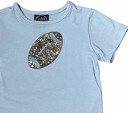 Girl's Football Sequin T Shirt Top