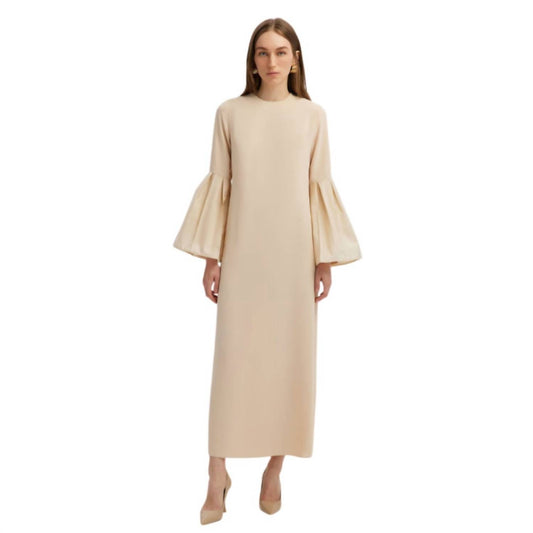 Taffeta Sleeve Detailed Maxi Dress