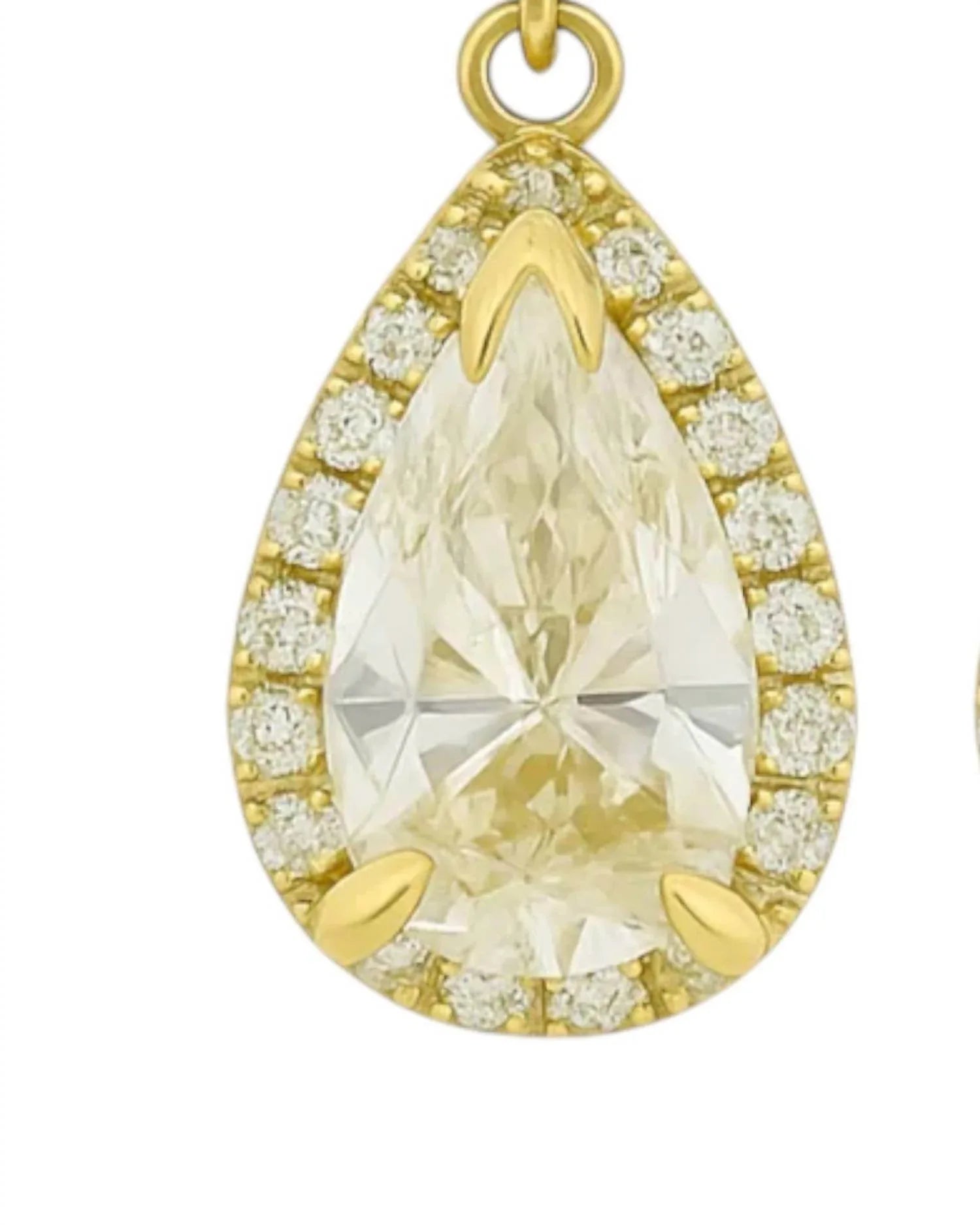Allyanna Gifts - Women's Moissanite Pear Shape Halo Drop Huggie Earrings - Rack Hunt