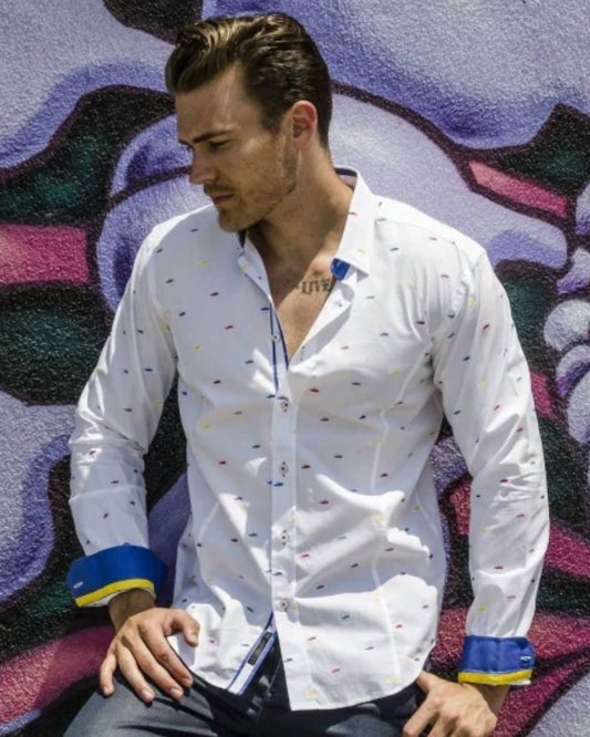 Fill Coupe Colorful Sneakers Button Down Shirt