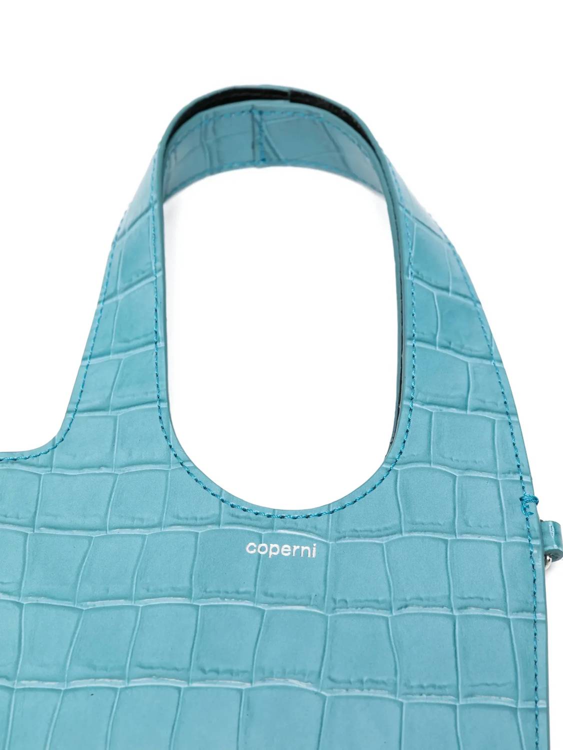 Croc-embossed Top Handle Bag