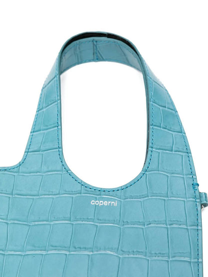 Croc-embossed Top Handle Bag