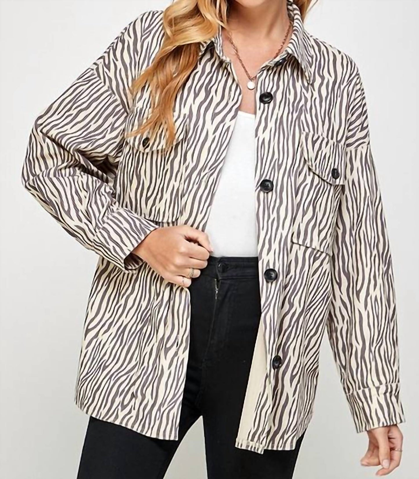 Animal Print Corduroy Jacket
