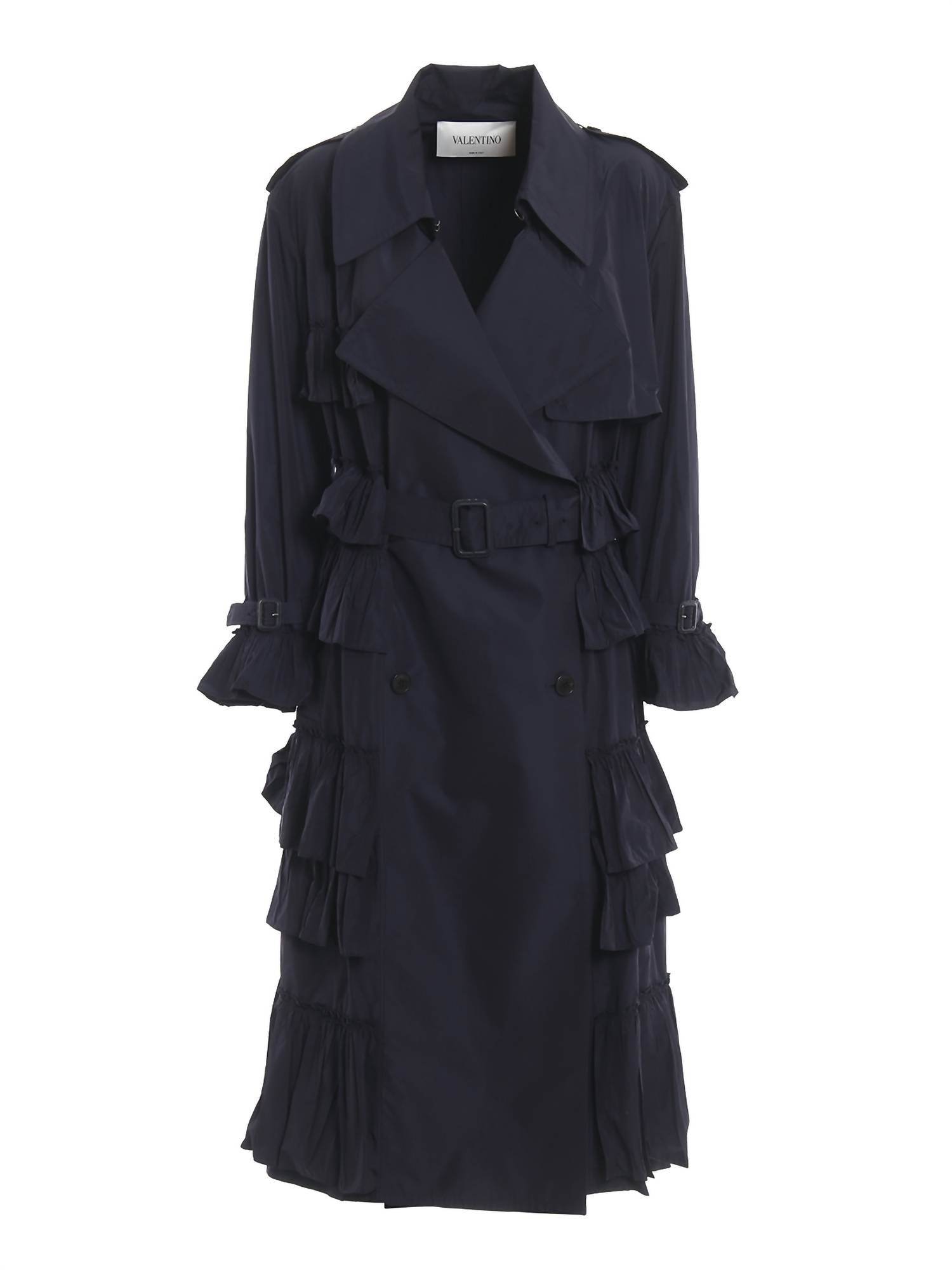 Valentino - Frilled Long Trench Coat - Rack Hunt