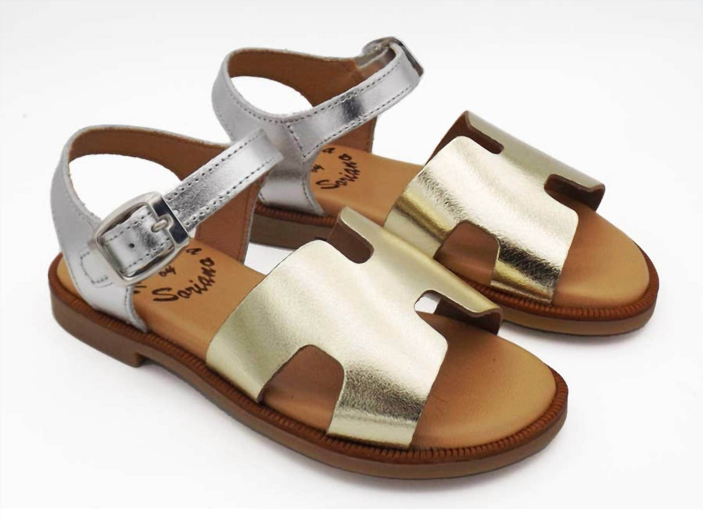 CALZADOS FERNANDEZ ALONSO SL - Girl's Metallic Leather Sandal - Rack Hunt -