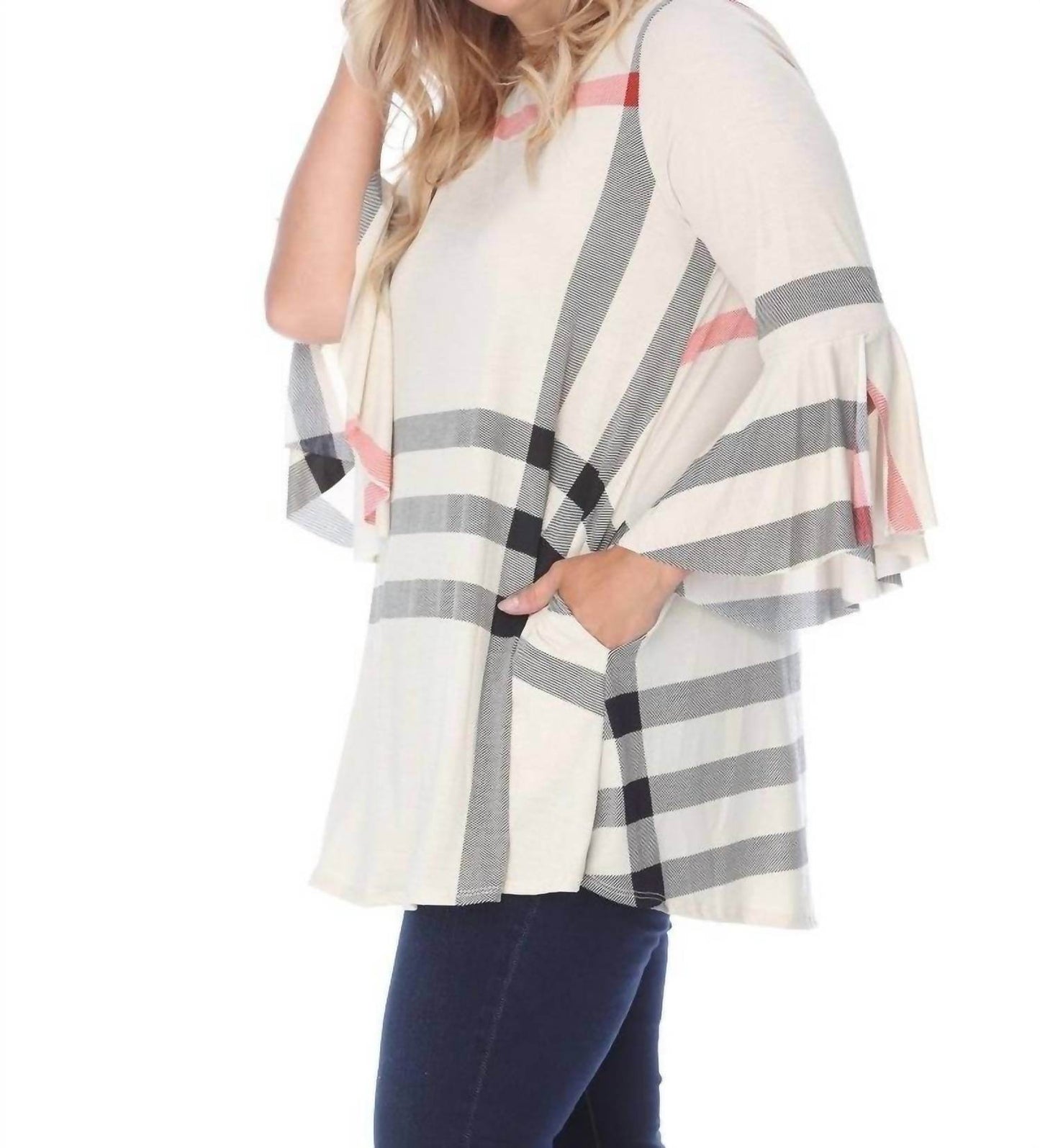 South River - Plaid Three-quarter Sleeve Tunic - Rack Hunt