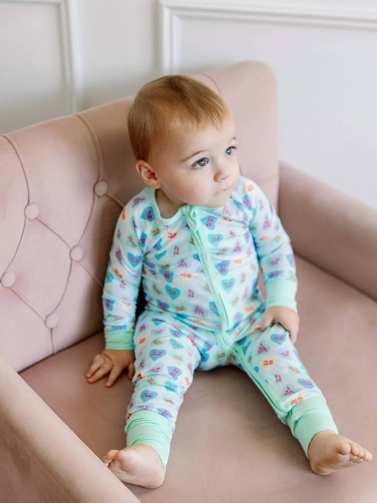 Kids Convo Hearts Bamboo Zipper Romper