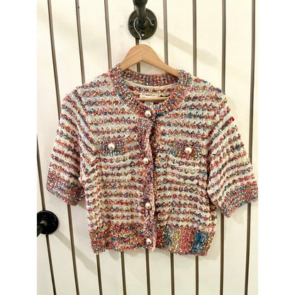 Women's Knit Sweater With Pearl Buttons