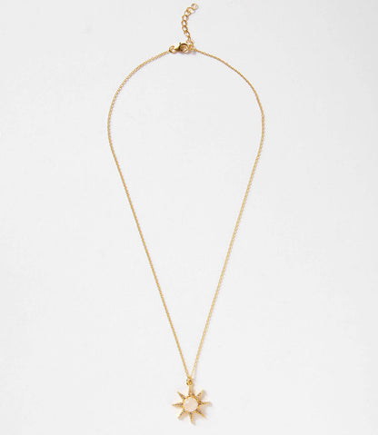 Women's Cabochon Sun Necklace