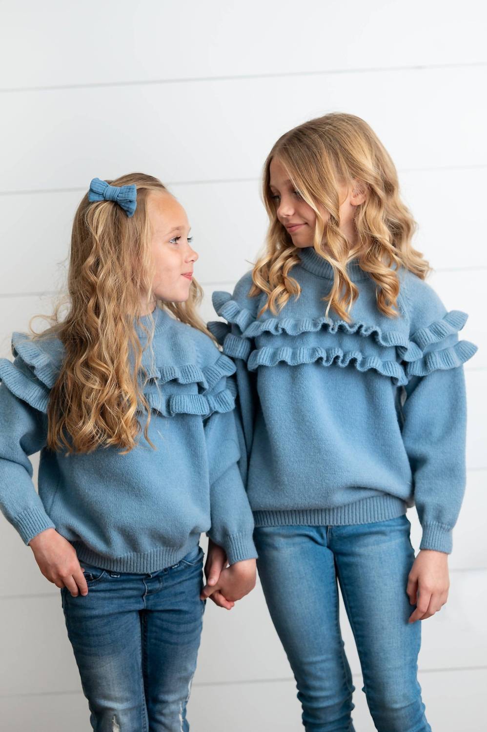 Double Ruffle Crewneck Sweater