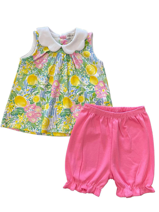 Girls' Positano Print Knit Bloomer Set