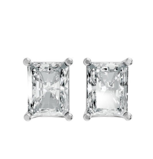 Women's Radiant Shape 4 Prong Push Back Studs