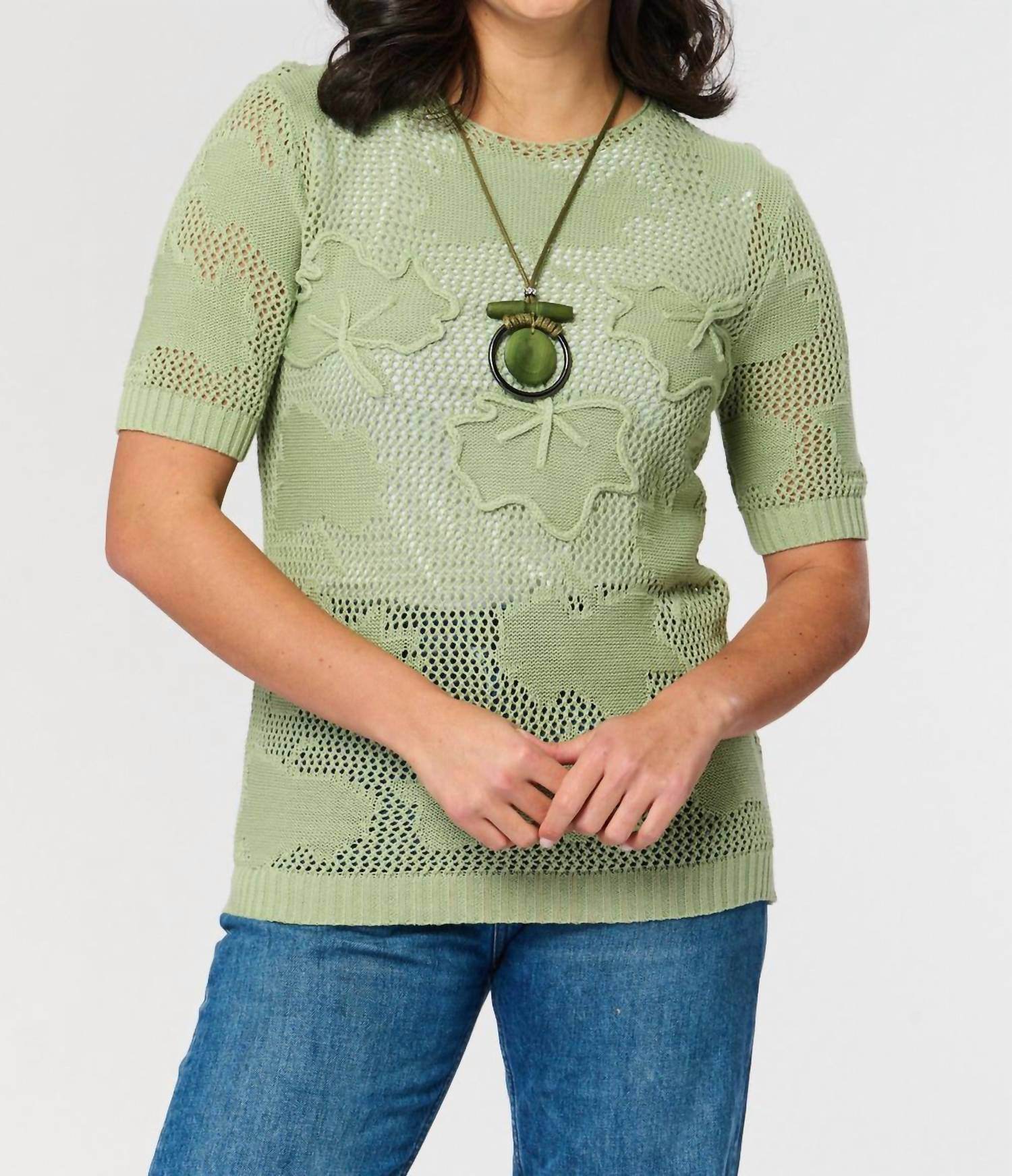 Saloos - Cotton Leaf Fishnet Jumper - Rack Hunt -