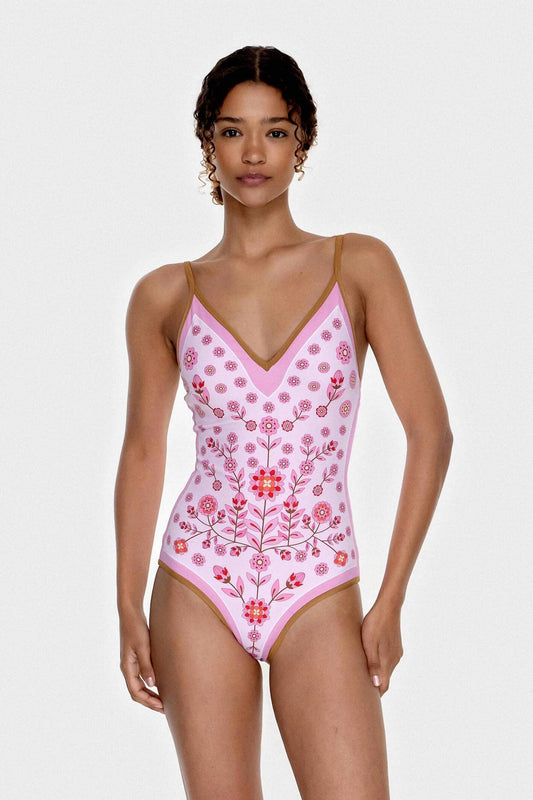Garden Reversible V-neck One-piece Swimsuit