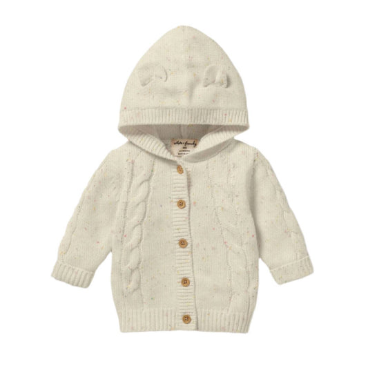 Kid's Speckle Knit Cable Sweater