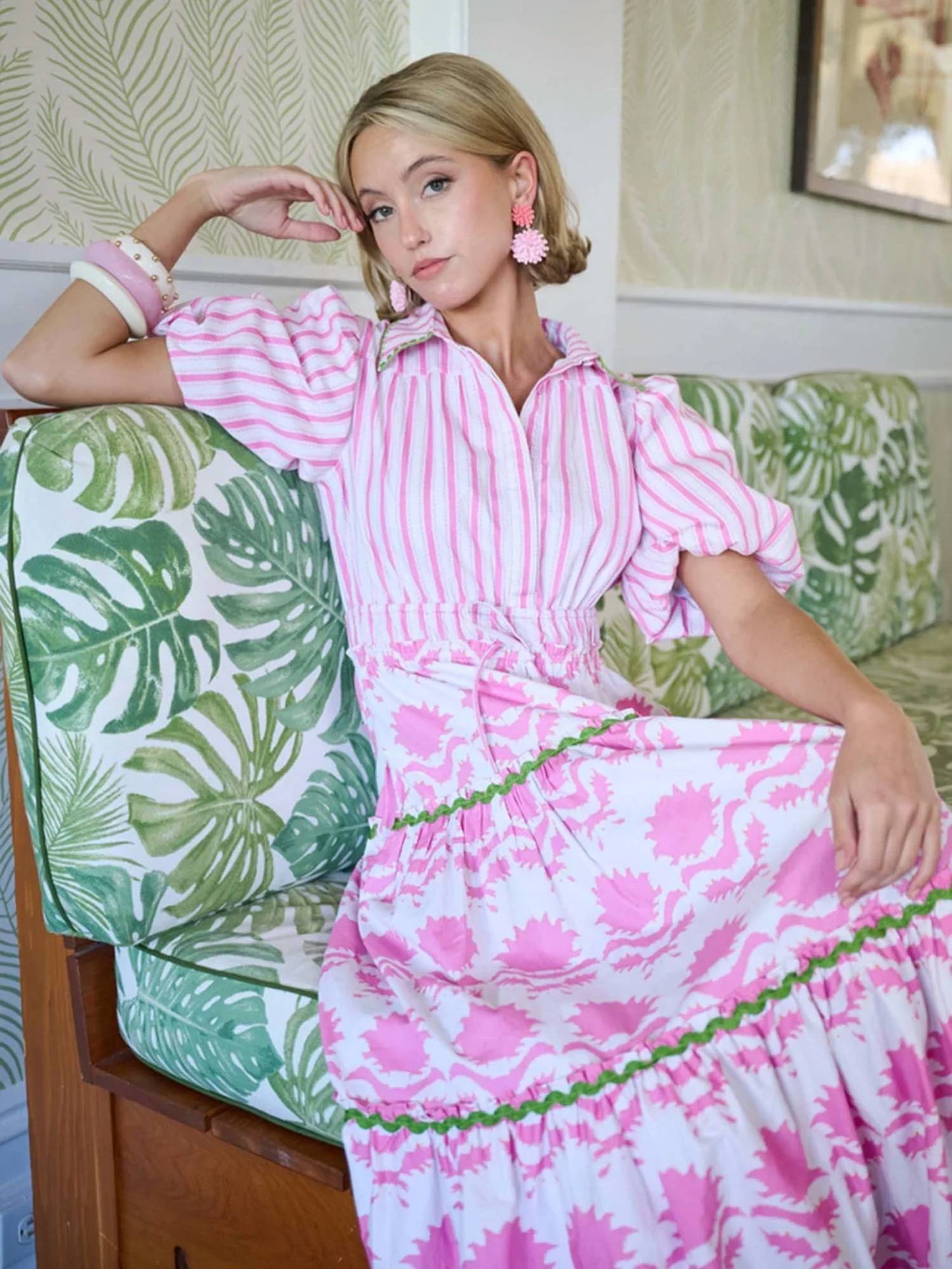 Banyan Puff Sleeve Midi Dress