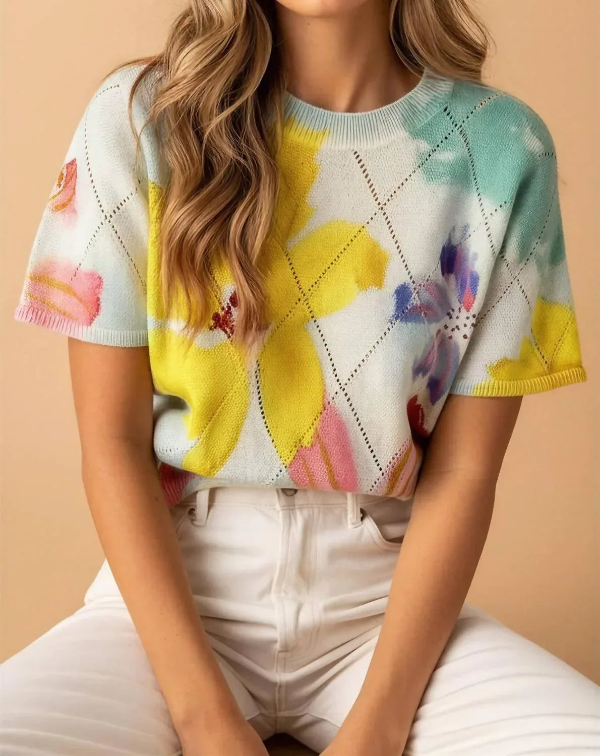 LOOWIE - Spring Floral Print Pullover Sweater - Rack Hunt