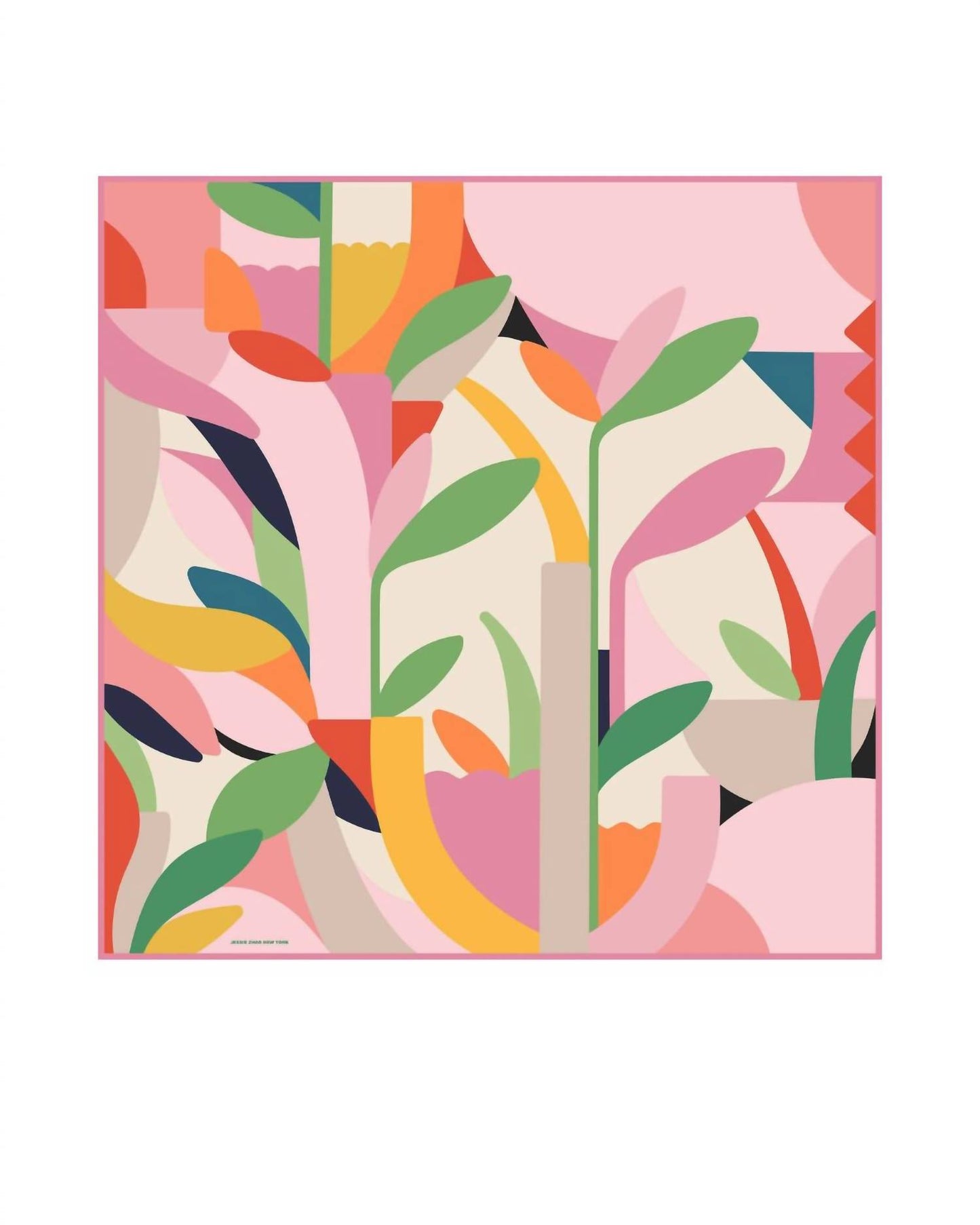 Spring Garden Harmony Double Sided Silk Scarf