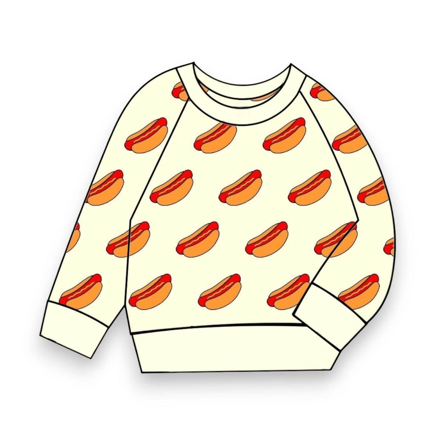 Best Day Ever Kids - Kid's Printed Sweatshirt Hot Dog! Pullover Sweatshirt - Rack Hunt -