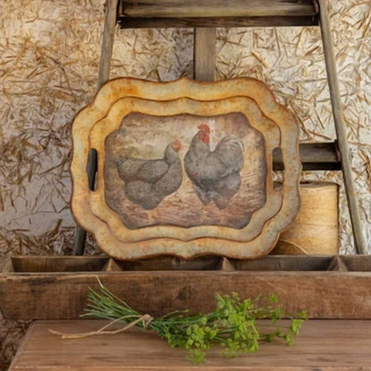 Metal Antique Chicken Tray