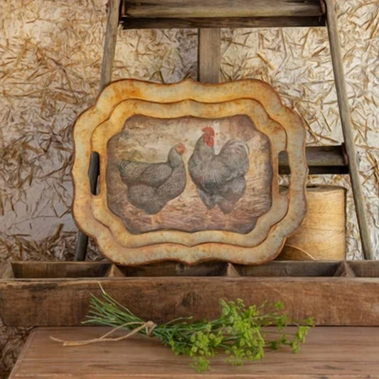 Metal Antique Chicken Tray
