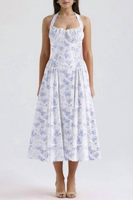 De Vave - Floral Print Smocked Midi Dress - Rack Hunt