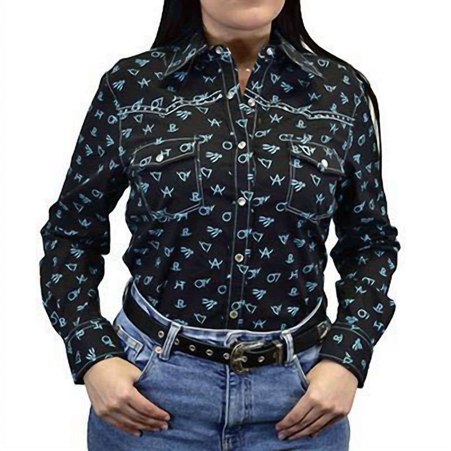 Cowboy Hardware - Women's Branding Irons Long Sleeve Print - Rack Hunt