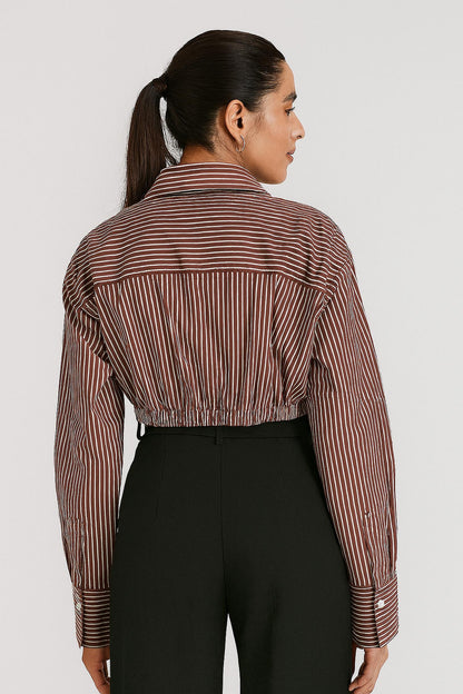 Augusta Cropped Button Down Top