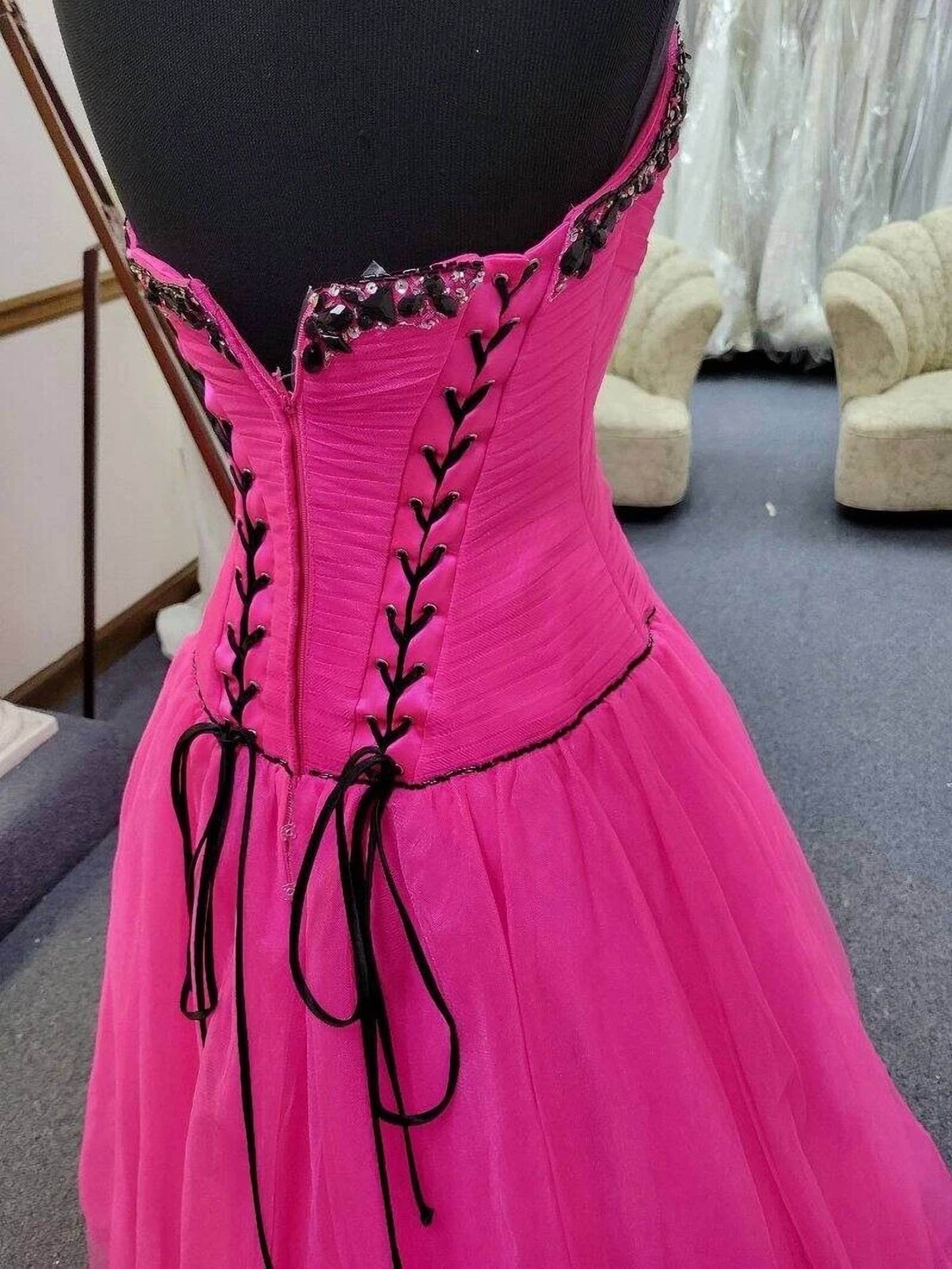 Precious Formals - Strapless Corset Lace-up Back Ballgown - Rack Hunt -
