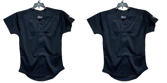 Youth Button Down Baseball Mesh Short Sleeve Jersey - 2-Pack