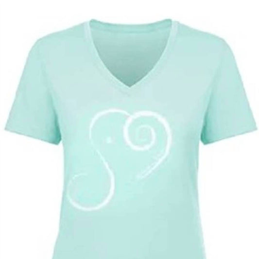 Women's Elephant Spirit Cotton Blend V-Neck Short Sleeve T-Shirt