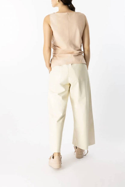 Elizabeth Lamb Leather Crop Pant