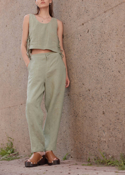 Devi Linen High Waist Pants