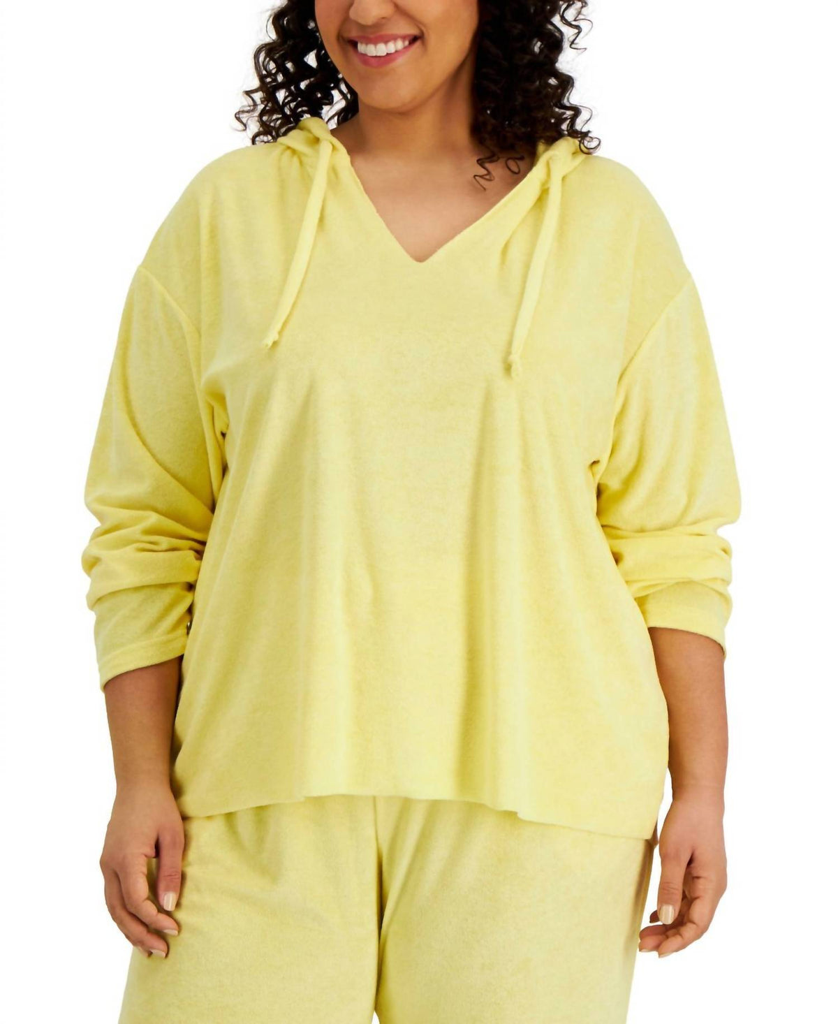 Women's Trendy Plus Size Loop Terry Hoodie