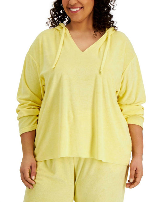Women's Trendy Plus Size Loop Terry Hoodie