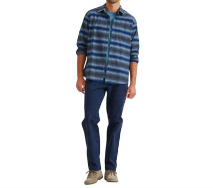 Striped Long Sleeve Flannel Button Up Shirt