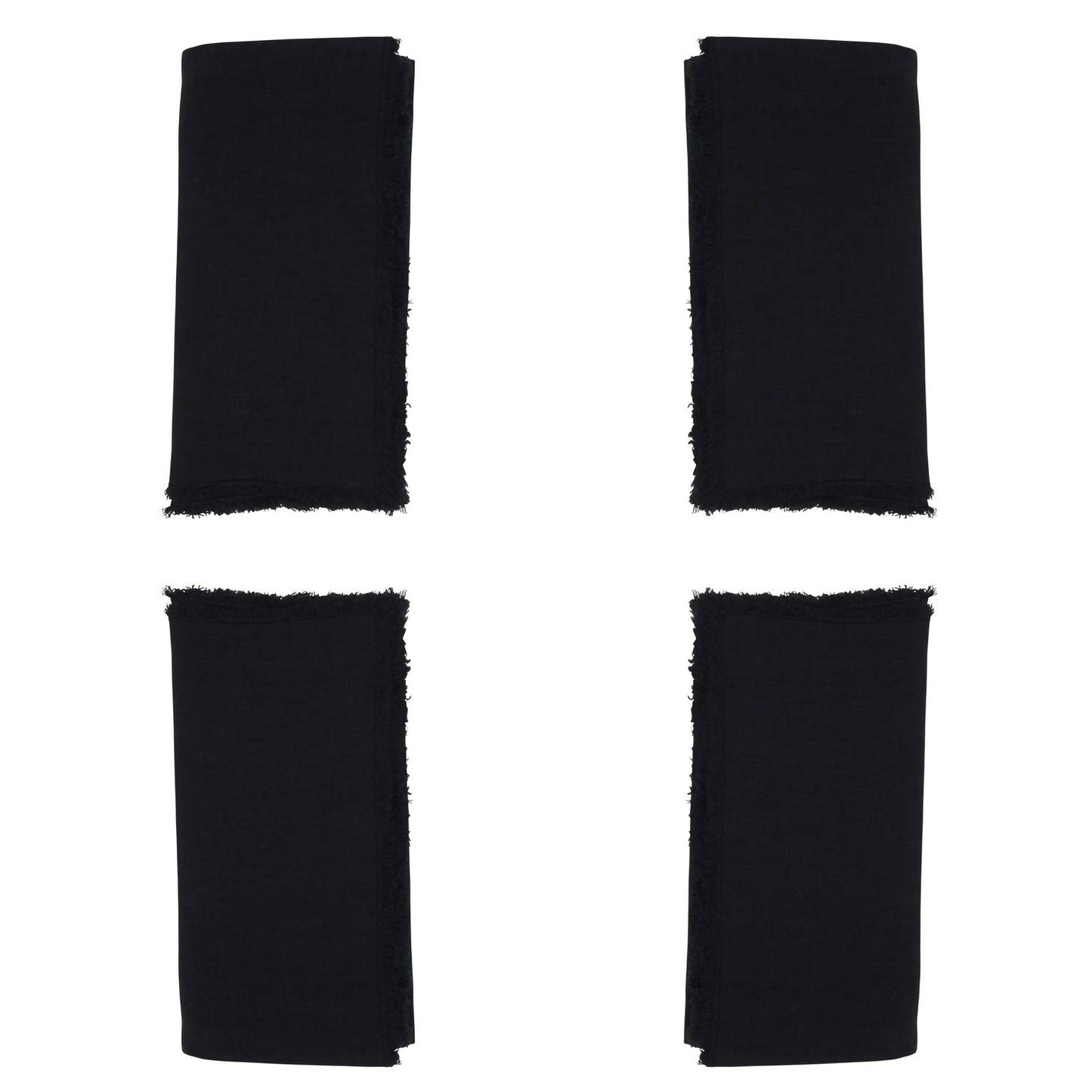 Fringed Design Stone Washed Napkins - Set Of 4