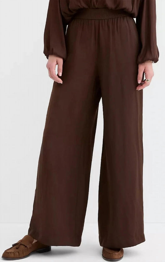 Women's Satin Wide Leg Pull On Pants