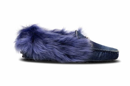 Women's Gommini Maxi Fur-lined Denim Loafers