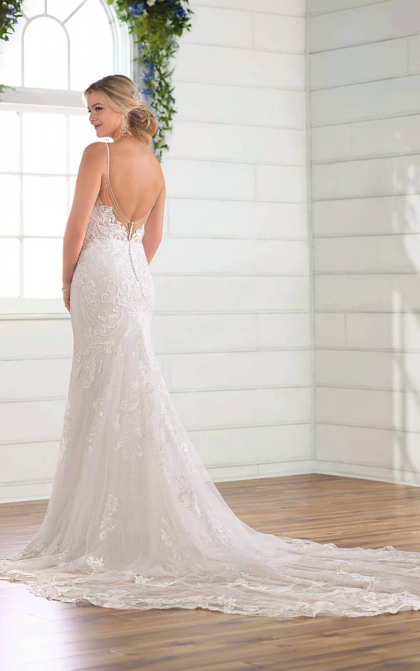 Essence of Australia - Beaded Fit-and-flare Wedding Dress - Rack Hunt -