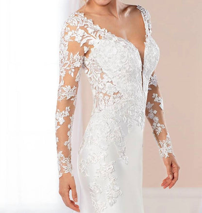 Lace And Crepe Wedding Gown