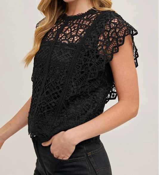 Lace Short Sleeve Top