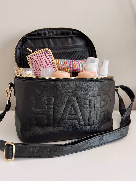 Women's Hair Leather Open Top Travel Bag