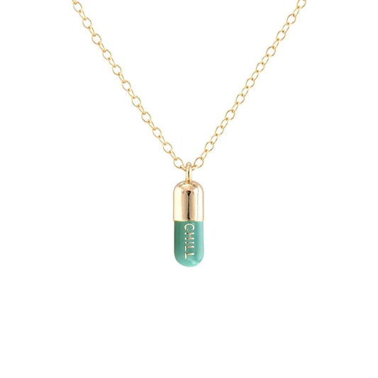 Women's Chill Pill Enamel Necklace